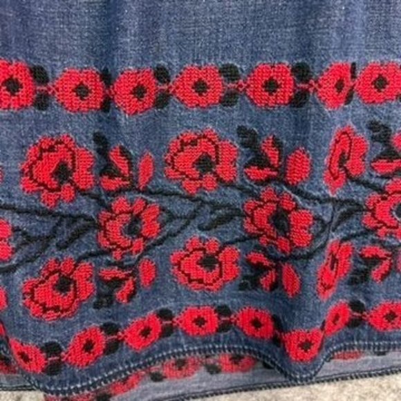 Kate Spade Broome Street Denim Embroidered Floral Shirt Dress - Picture 3 of 11